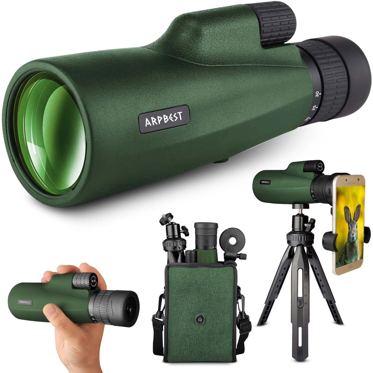 ARPBEST 30X55 High Definition Monocular Telescope with Smartphone